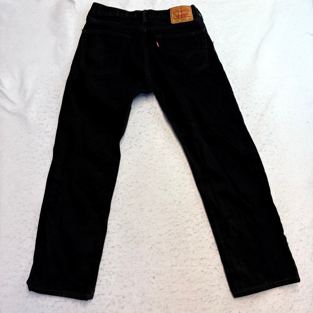 Levi's 505 Straight Leg Jeans Mens 33x32 Black Regular Fit Denim
